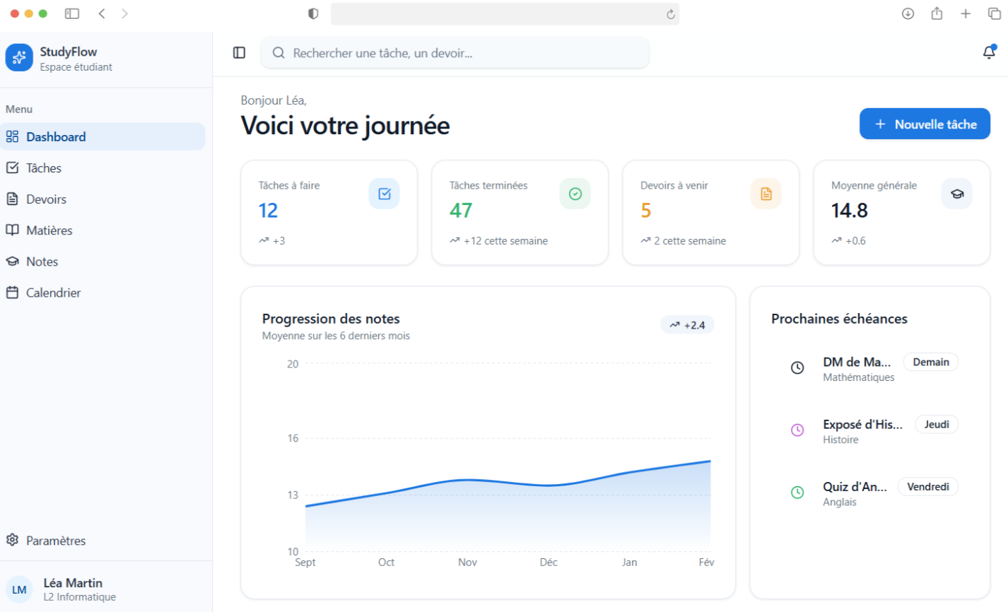 Étudiant utilisant studaxa